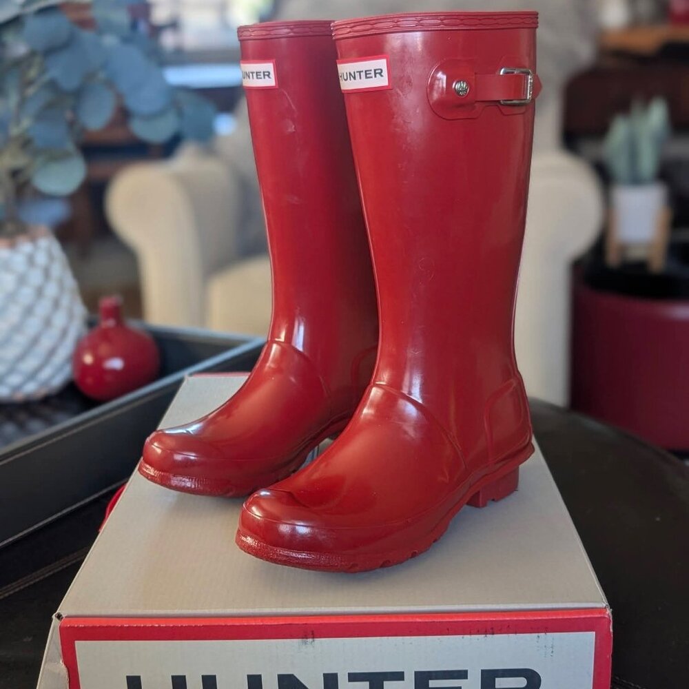 NEW Hunter Original Kids Gloss Boots